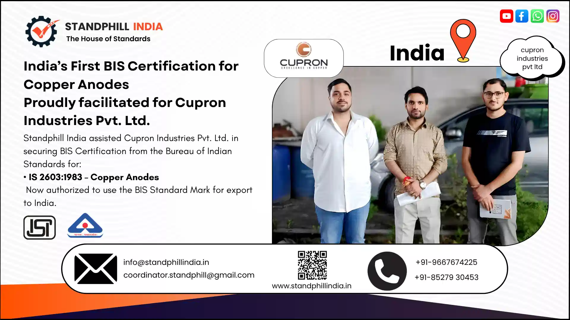 Standphill India completed BIS audit for sports footwear under IS 15844 Part 2